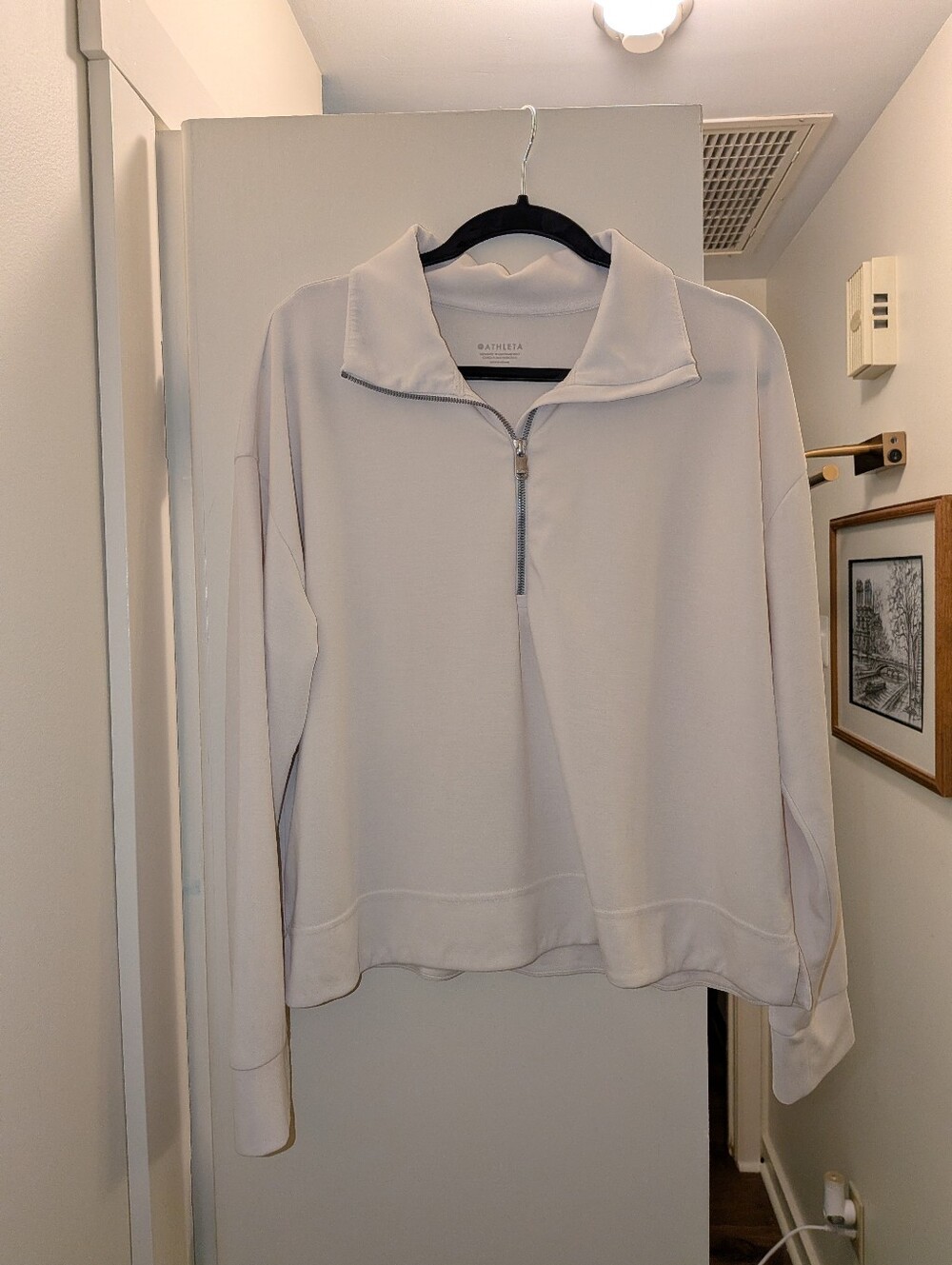 Athleta Cream Half-Zip Pullover XL